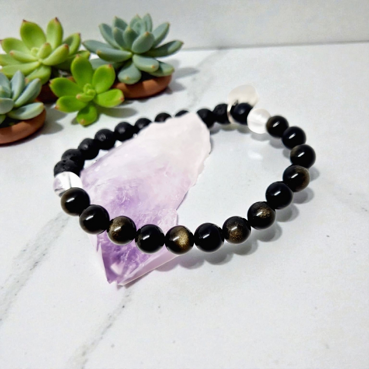 Golden Obsidian Aromatherapy Bracelet